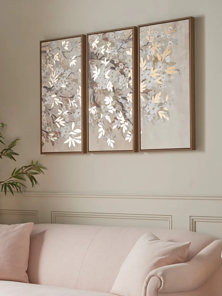 Three Textured Blossom Canvases