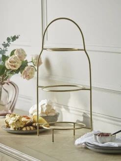 Three Tiered Cake Stand - Brass