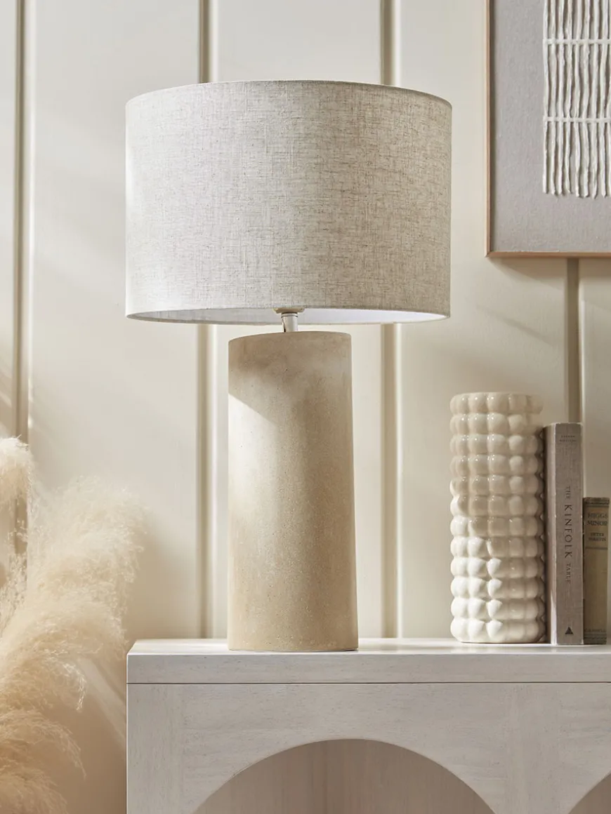 Travertine Effect Table Lamp