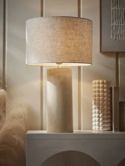 Travertine Effect Table Lamp