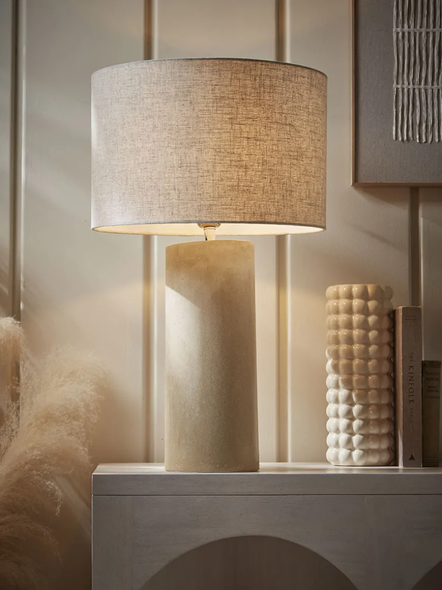 Travertine Effect Table Lamp