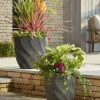 Two Anthracite Spiral Planters - Large