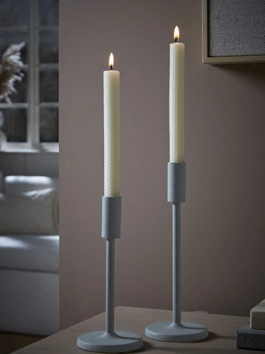 Two Beeswax Dinner Candles