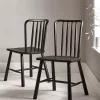 Two Bergen Oak Dining Chairs - Black