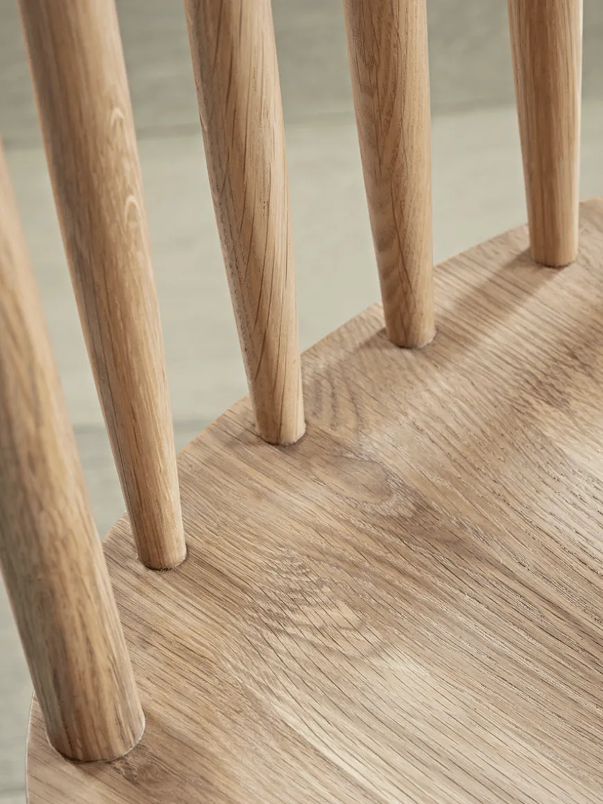 Two Bergen Oak Dining Chairs - Natural