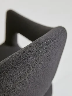 Two Bouclé Counter Stools - Black