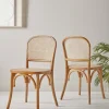 Two Cane Webbing Dining Chairs - Natural