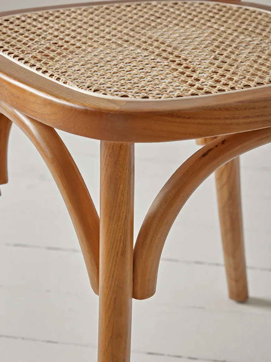 Two Cane Webbing Dining Chairs - Natural