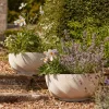 Two Cream Spiral Planters - Small