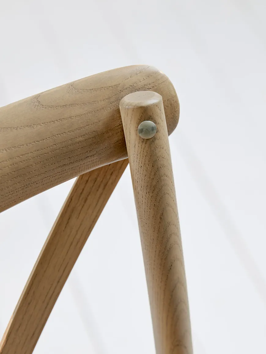 Two Cross Back Dining Chairs - Natural