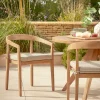 Two Curved Back Acacia Dining Chairs