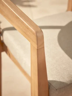 Two Curved Back Acacia Dining Chairs