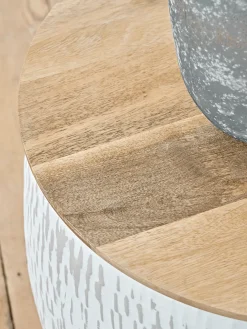 Two Enamelled Storage Tables - Taupe