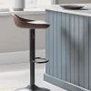 Two Faux Leather Counter Stools - Brown