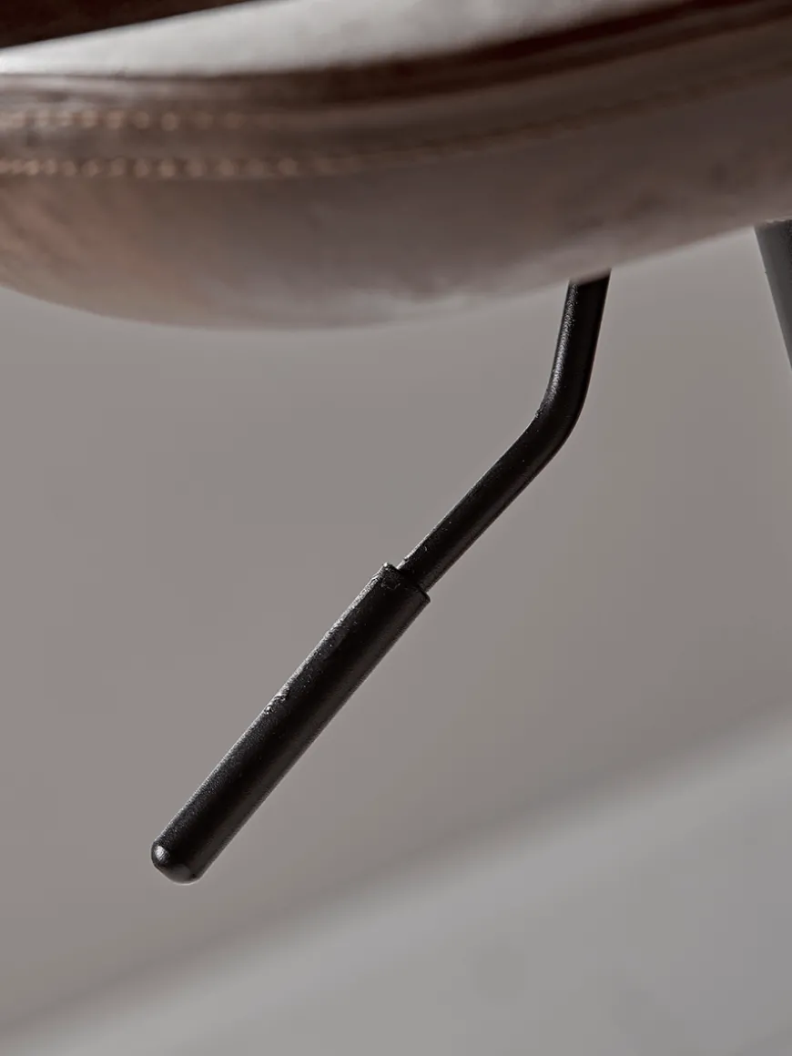 Two Faux Leather Counter Stools - Brown