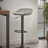 Two Faux Leather Counter Stools - Grey