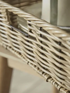 Two Faux Rattan Storage Trays