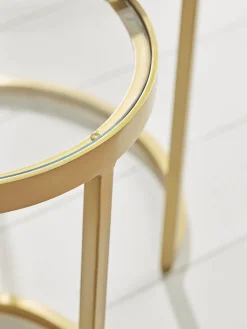 Two Glass Topped Nesting Tables