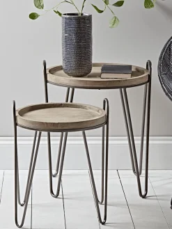 Two Hairpin Nesting Side Tables