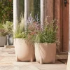 Two Handmade Footed Planters - Warm Sand