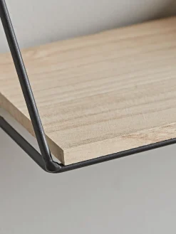 Two Industrial Wood & Metal Shelves - Small