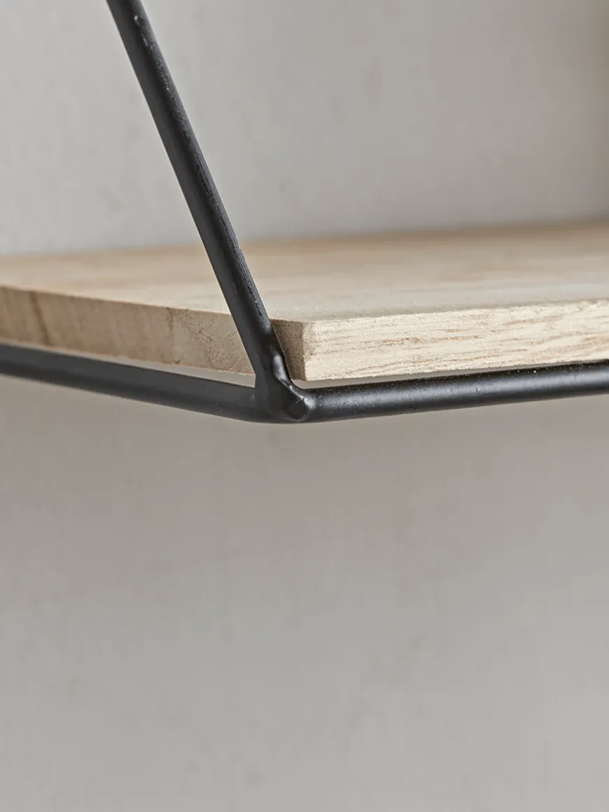 Two Industrial Wood & Metal Shelves - Small