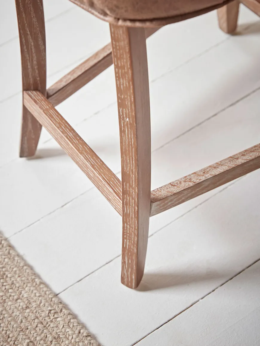 Two Leather Counter Stools
