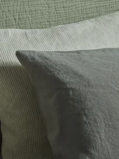 Two Luxury Linen Pillowcases - Dove Grey