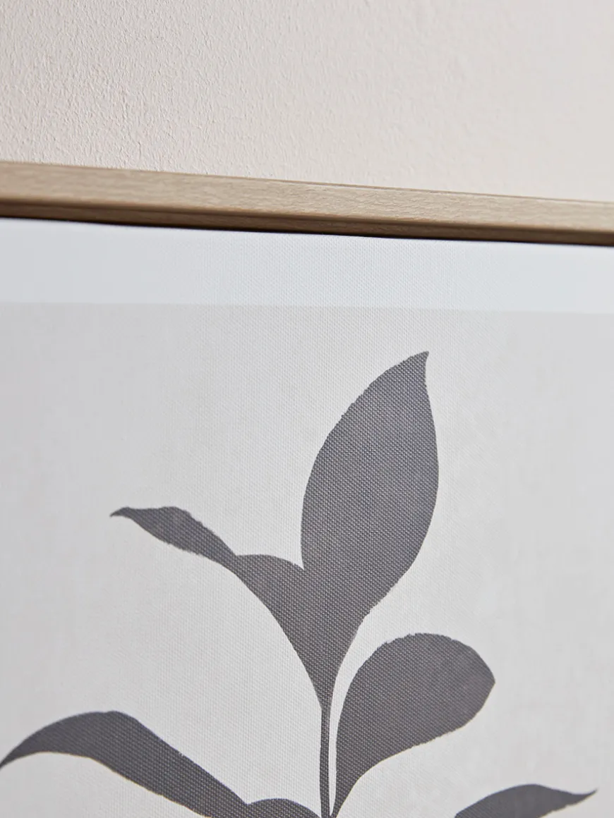 Two Monochrome Leaf Canvases