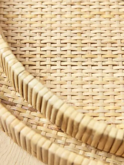Two Round Rattan Trays