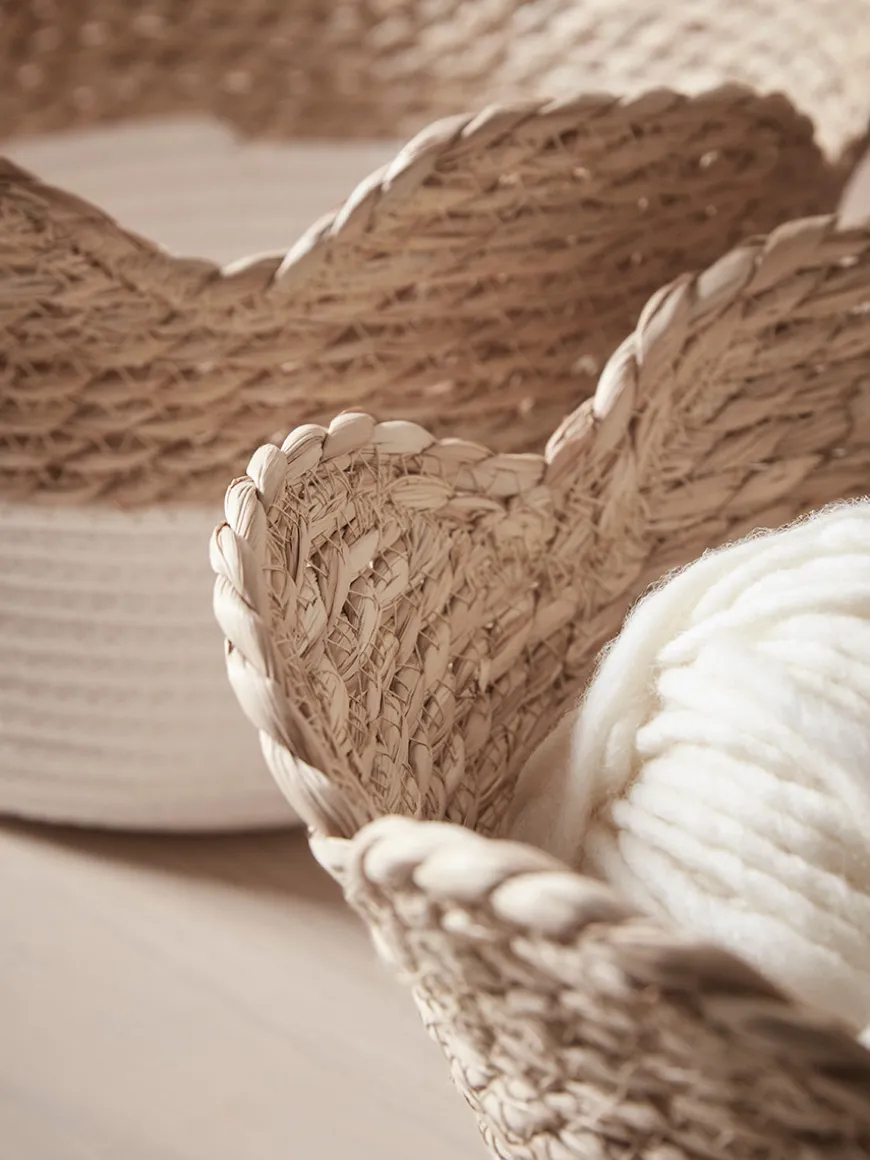 Two Scalloped Edge Storage Baskets