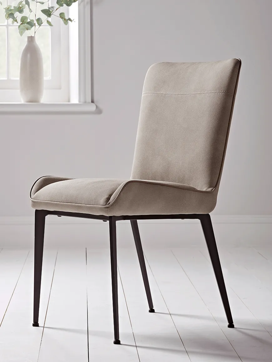 Two Soft Grey Dining Chairs