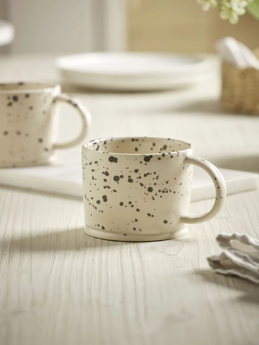 Two Splatter Glazed Mugs