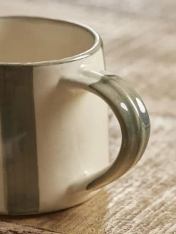 Two Striped Glazed Mugs
