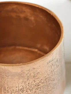 Two Textured Standing Planters - Antique Bronze