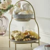 Two Tiered Cake Stand - Brass