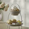 Two Tiered Cake Stand - Nickel