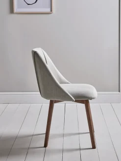 Two Upholstered Dining Chairs - Stone