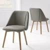 Two Upholstered Dining Chairs - Grey