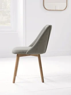 Two Upholstered Dining Chairs - Grey