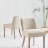 Two Upholstered Linen Dining Chairs