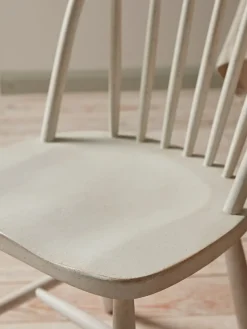 Two White Spindleback Dining Chairs