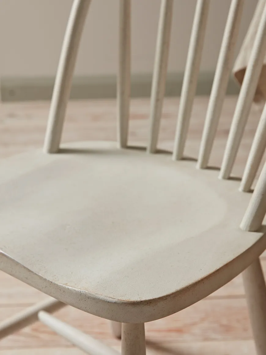 Two White Spindleback Dining Chairs