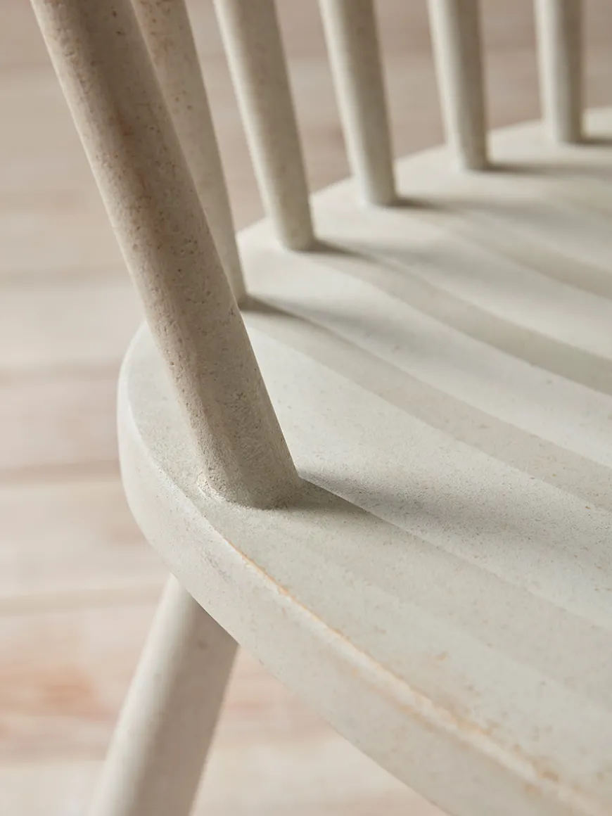 Two White Spindleback Dining Chairs
