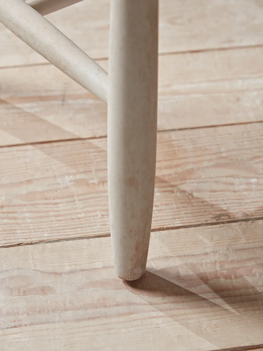 Two White Spindleback Dining Chairs