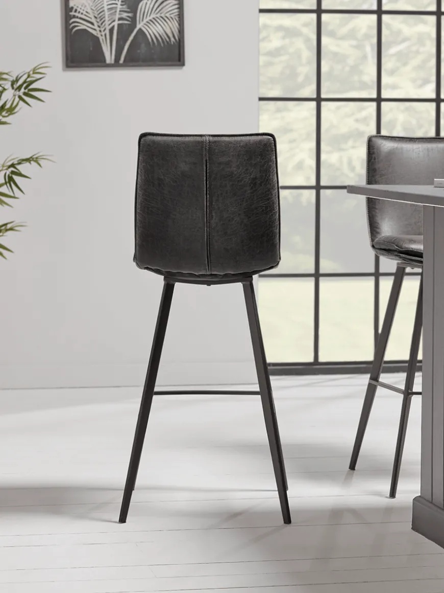Two Williamsburg High Stools - Carbon