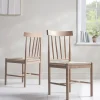 Two Woven Rope Oak Dining Chairs
