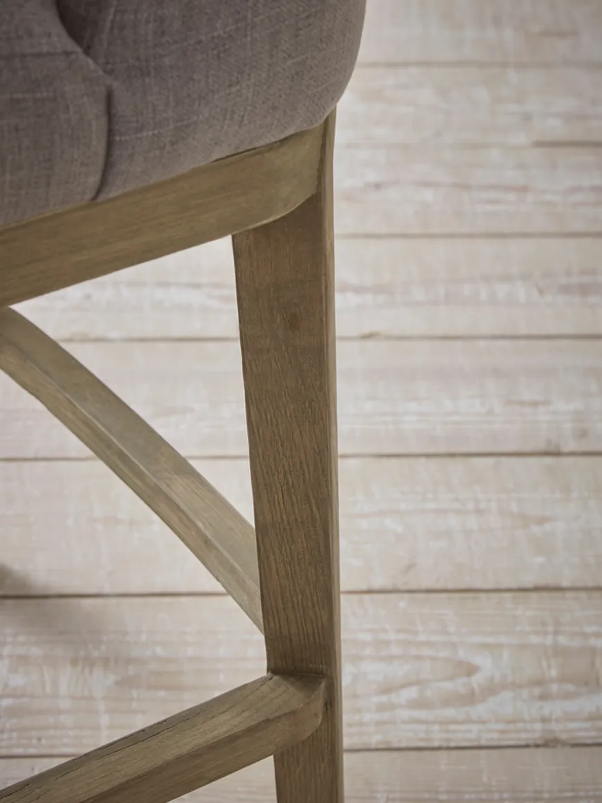 Upholstered Bar Stool - Grey
