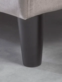 Velvet Slim Storage Ottoman - Grey