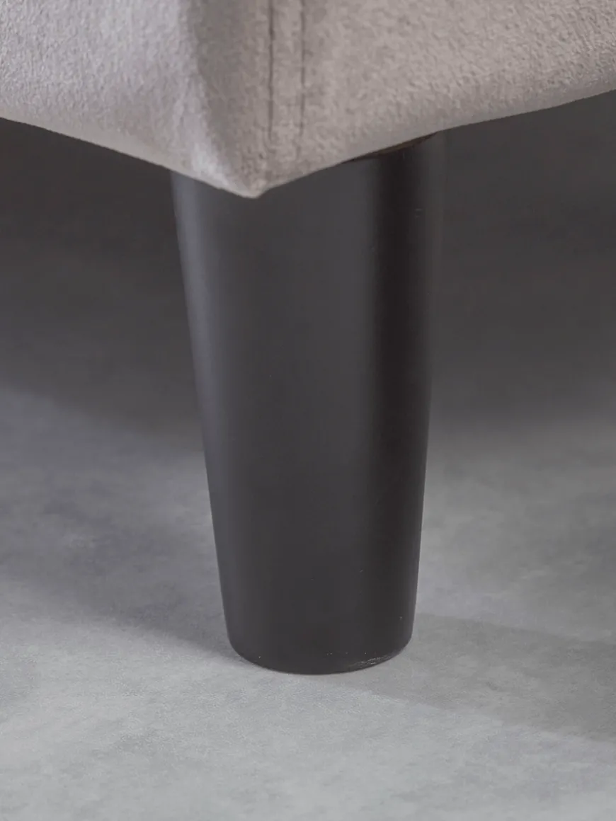 Velvet Slim Storage Ottoman - Grey